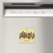 Detroit Michigan Cityscape Magneet (Insitu (Vaatwasser))