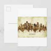 Detroit Michigan Cityscape Uitnodiging Briefkaart (Voorkant / Achterkant)