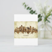 Detroit Michigan Cityscape Uitnodiging Briefkaart (Staand voorkant)