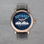 Detroit Michigan Est. 1701 Funny Horloge<br><div class="desc">Diseño vintage en Honor a la Hermosa ciudad Americana de Detroit. Detroit es la ciudad más grande del estado de Michigan,  en la zona central occidental.</div>