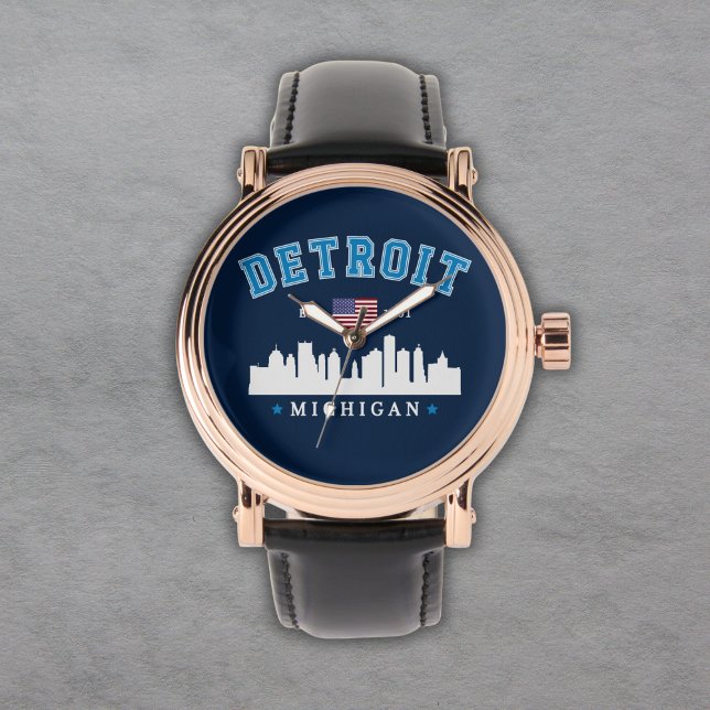 Detroit Michigan Est. 1701 Funny Horloge (Creator heeft geüpload)