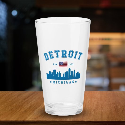 Detroit Michigan Est. 1701 Vintage Glas