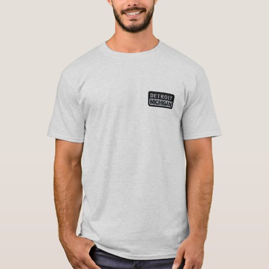 Detroit Michigan geborduurde patch T-shirt (Voorkant)