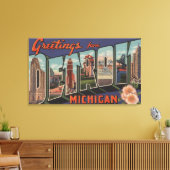 Detroit, Michigan - Grote letterscènes Canvas Afdruk (Insitu (Woonkamer))
