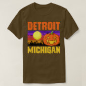 Detroit Michigan Happy Halloween Party Local City T-shirt (Design voorkant)