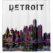 Detroit Michigan in graffiti Douchegordijn (Voorkant)