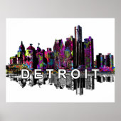 Detroit Michigan in graffiti Poster (Voorkant)