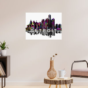 Detroit Michigan in graffiti Poster