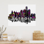 Detroit Michigan in graffiti Poster (Keuken)