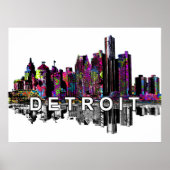 Detroit Michigan in graffiti Poster (Voorkant)