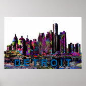 Detroit Michigan in graffiti Poster (Voorkant)