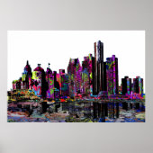 Detroit Michigan in graffiti Poster (Voorkant)