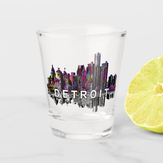 Detroit Michigan in graffiti Shot Glass Glas (Voorkant)