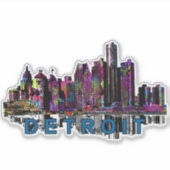Detroit Michigan in graffiti Sticker (Voorkant)