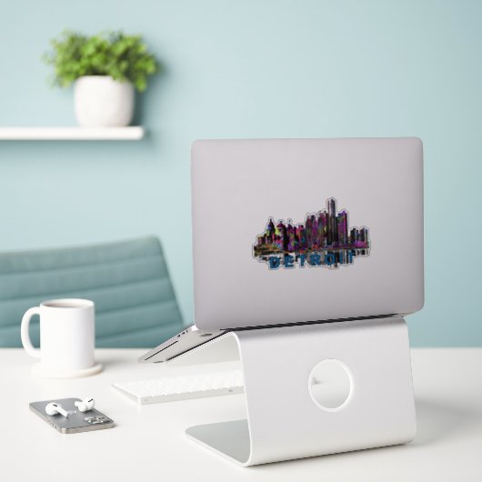 Detroit Michigan in graffiti Sticker (Laptop op bureau)