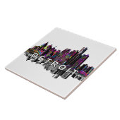 Detroit Michigan in graffiti Tegeltje (Zijkant)