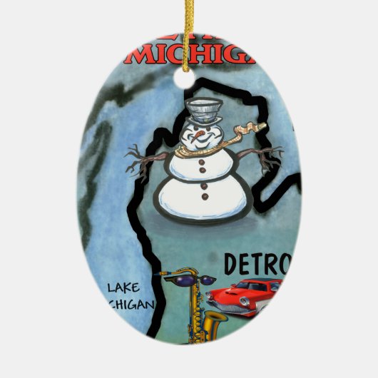 Detroit Michigan Keramisch Ornament (Voorkant)
