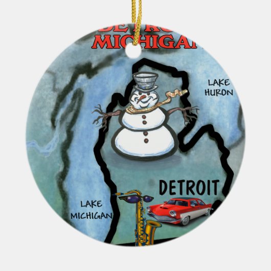 Detroit Michigan Keramisch Ornament (Voorkant)