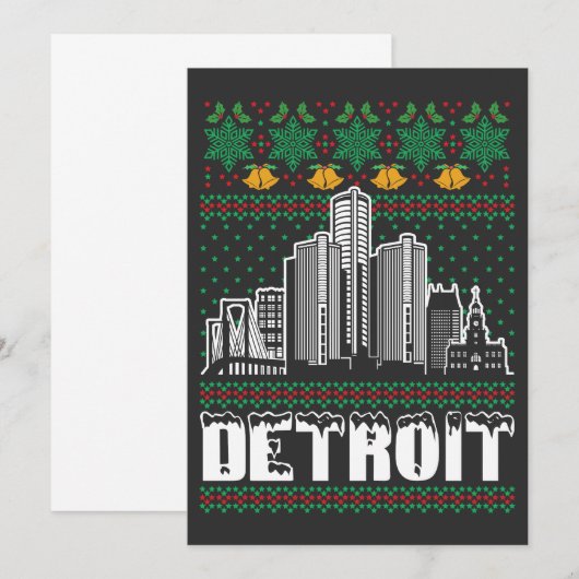 Detroit Michigan Lelijk Kerstfeest Kaart (Voorkant / Achterkant)
