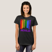 Detroit Michigan LGBTQ Gay Pride Rainbow Skyline T-shirt (Voorkant volledig)