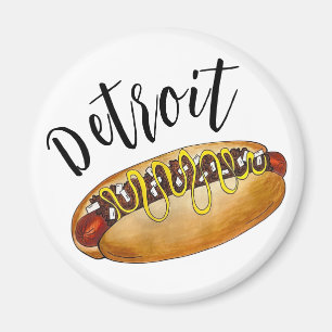 Detroit Michigan MI Coney Island Hot Dog Chili Dog Magneet