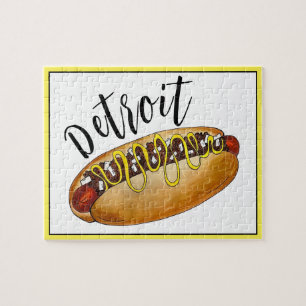 Detroit Michigan MI Coney Island Hot Dog Hotdog Legpuzzel