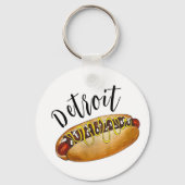 Detroit Michigan MI Coney Island Hot Dog Hotdog Sleutelhanger (Achterkant)