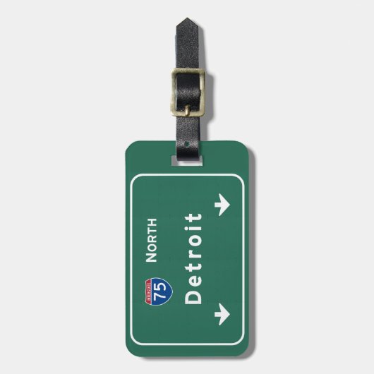 Detroit Michigan mi Interstate Highway Freeway : Bagagelabel (Voorkant verticaal)
