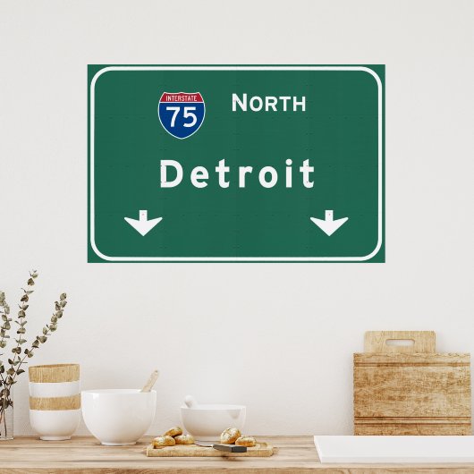 Detroit Michigan mi Interstate Highway Freeway : Poster (Keuken)