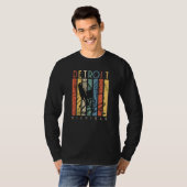 Detroit Michigan  Microphone Retro  T-shirt (Voorkant volledig)