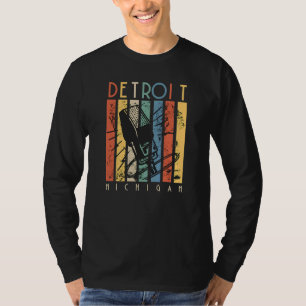 Detroit Michigan Microphone Retro T-shirt