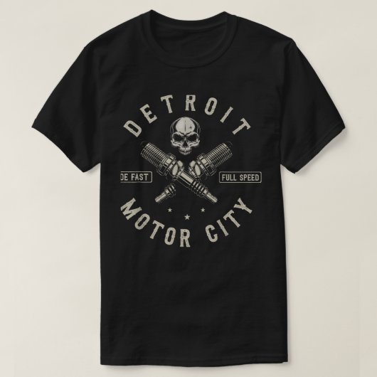 Detroit Michigan Motor City Park Plug Wings Ride T-shirt (Design voorkant)