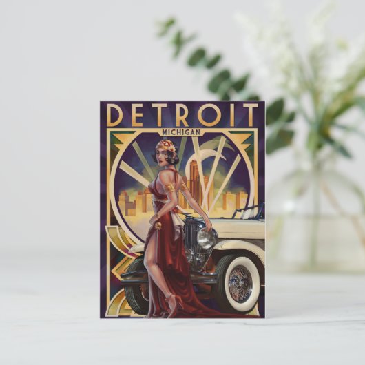 Detroit, Michigan | Motorstad Briefkaart (Staand voorkant)