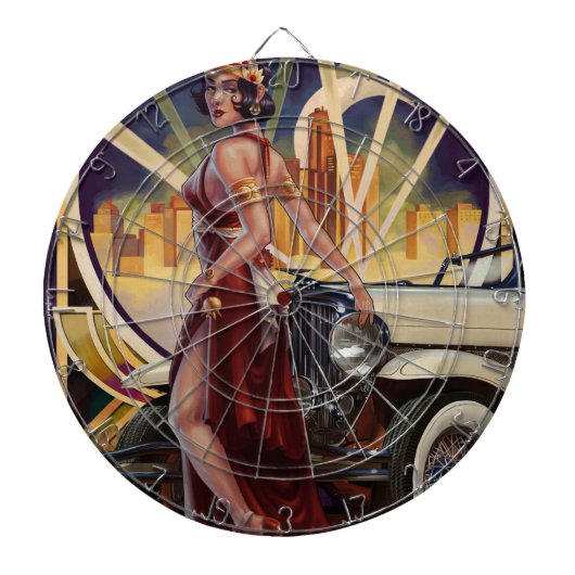 Detroit, Michigan | Motorstad Dartbord (Voorkant)