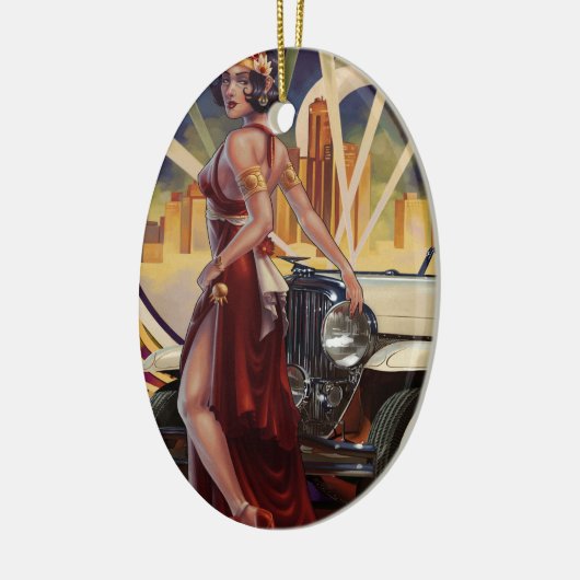 Detroit, Michigan | Motorstad Keramisch Ornament (Links)