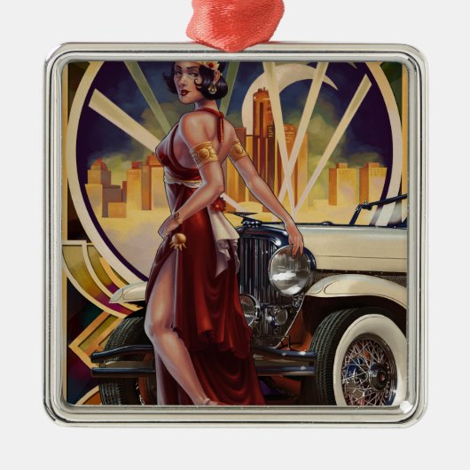 Detroit, Michigan | Motorstad Metalen Ornament (Voorkant)