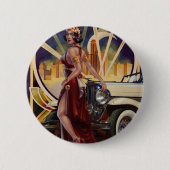 Detroit, Michigan | Motorstad Ronde Button 5,7 Cm (Voorkant)