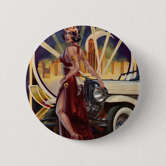 Detroit, Michigan | Motorstad Ronde Button 5,7 Cm (Voorkant)