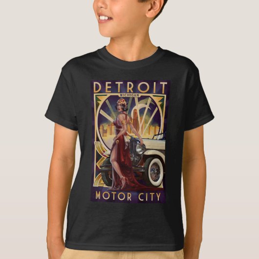 Detroit, Michigan | Motorstad T-shirt (Voorkant)