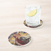 Detroit, Michigan | Motorstad Zandsteen Onderzetter (Zijkant)