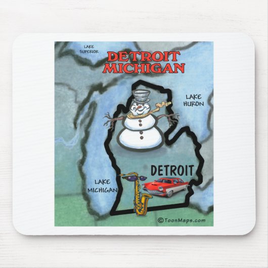 Detroit Michigan Muismat (Voorkant)
