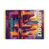 Detroit, Michigan | oldtimerreis Magneet (Horizontaal)