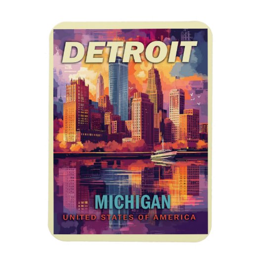 Detroit, Michigan | oldtimerreis Magneet (Verticaal)