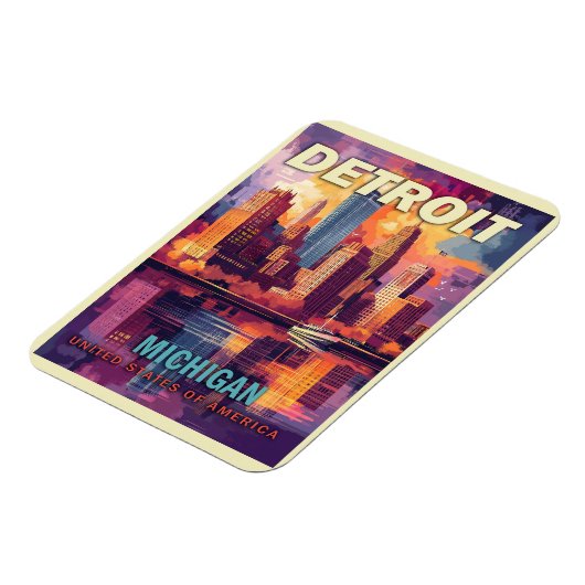 Detroit, Michigan | oldtimerreis Magneet (Linkerzijde)