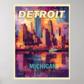 Detroit, Michigan | oldtimerreis Poster (Voorkant)