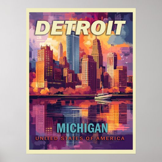 Detroit, Michigan | oldtimerreis Poster (Voorkant)
