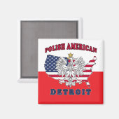 Detroit Michigan Polish Magneet (Voorkant / Achterkant)