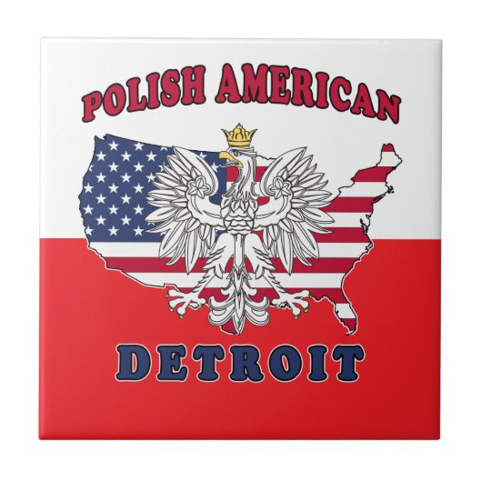 Detroit Michigan Polish Tegeltje (Voorkant)