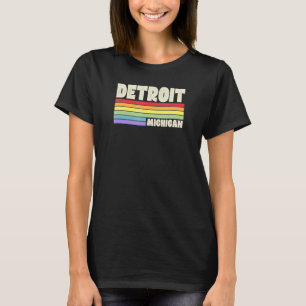 Detroit Michigan Pride Rainbow Flag Gay Pride Merc T-shirt