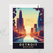 Detroit, Michigan, reizen Briefkaart (Voorkant / Achterkant)